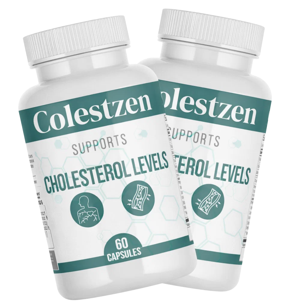 Two bottles of ColestZen cholesterol support supplement
